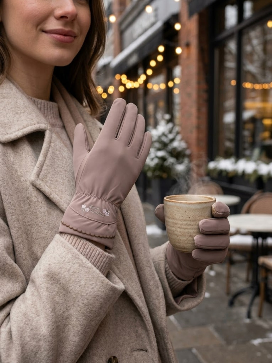 Cdeck Women’s Woolen Gloves | Warm Winter Gloves | Touchscreen Friendly | Free Size | Brown
