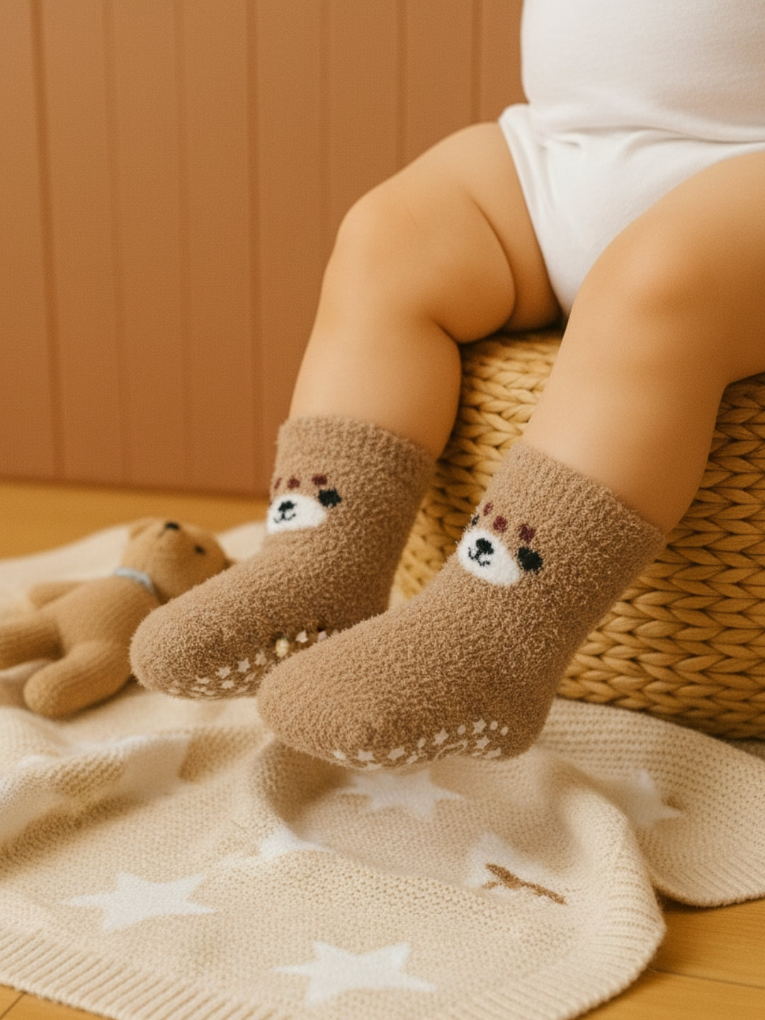 Cdeck Kids Rabbit Wool Anti-Slip Winter Socks | Soft, Warm & Comfortable | 0–4 Years