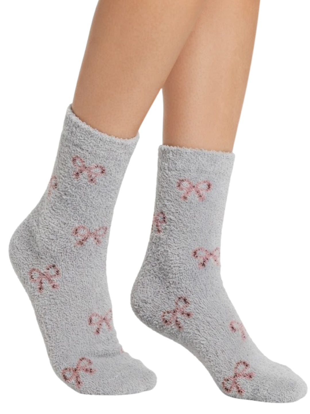 Cdeck Premium Rabbit Hair Wool Socks for Women – Ultra Soft Warm Cozy Mid-Calf Fuzzy Socks with Cute Bow Pattern