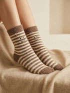 Cdeck Women’s Premium Hair Wool Fuzzy Socks | Soft & Warm Thick Winter Socks | Brown & Cream