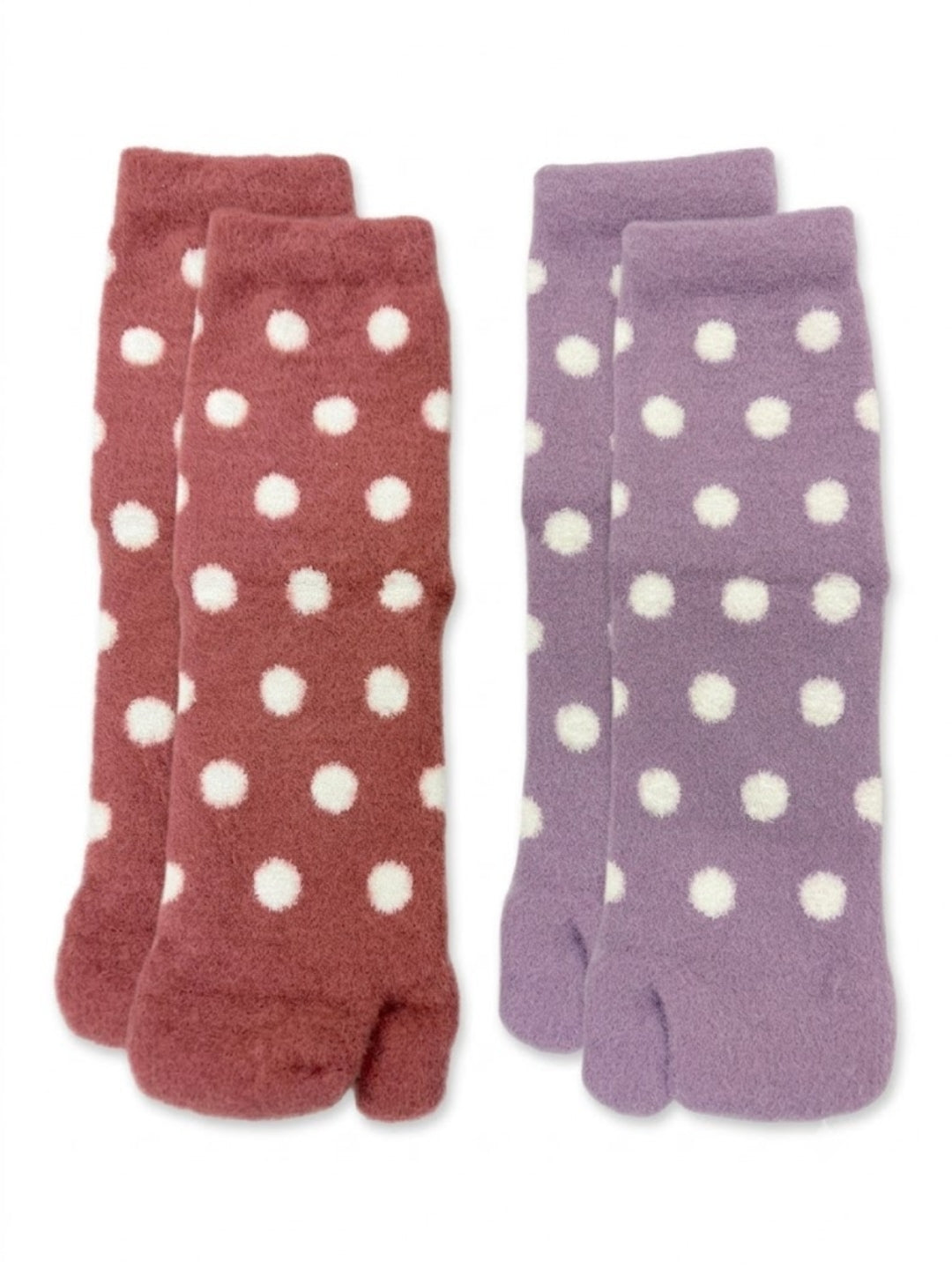 Cdeck Women Premium Hair Wool Socks Combo | Soft Warm Fuzzy Winter Socks | White Polka Dot | Free Size
