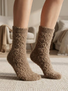 Cdeck Women’s Soft & Warm Woolen Fuzzy Socks | Cozy Thick Winter Socks for Women | Taupe Brown