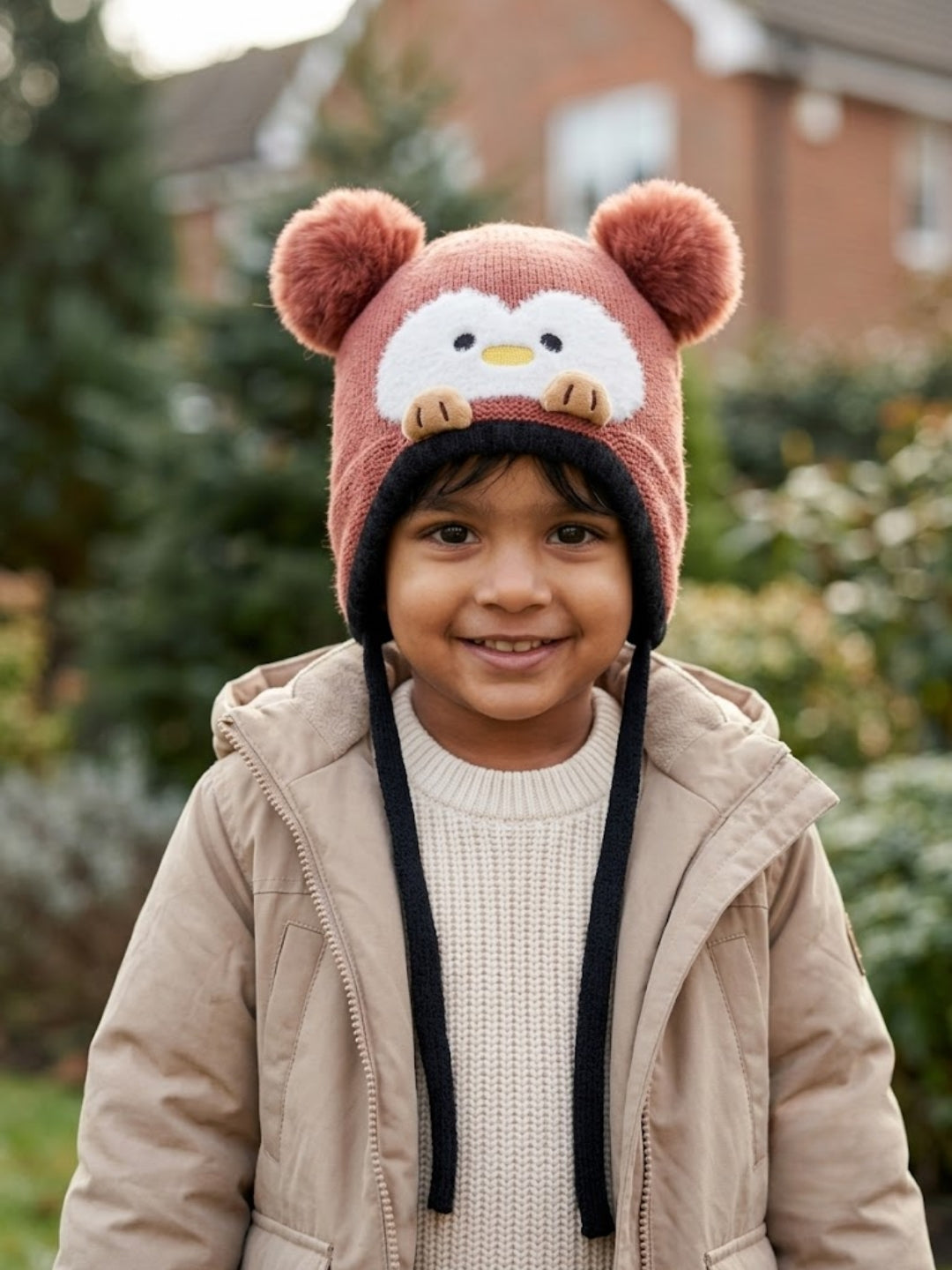 Cdeck Kids Woolen Winter Cap for Boys & Girls | Warm & Comfortable Winter Wear | 2–4 Years | Red