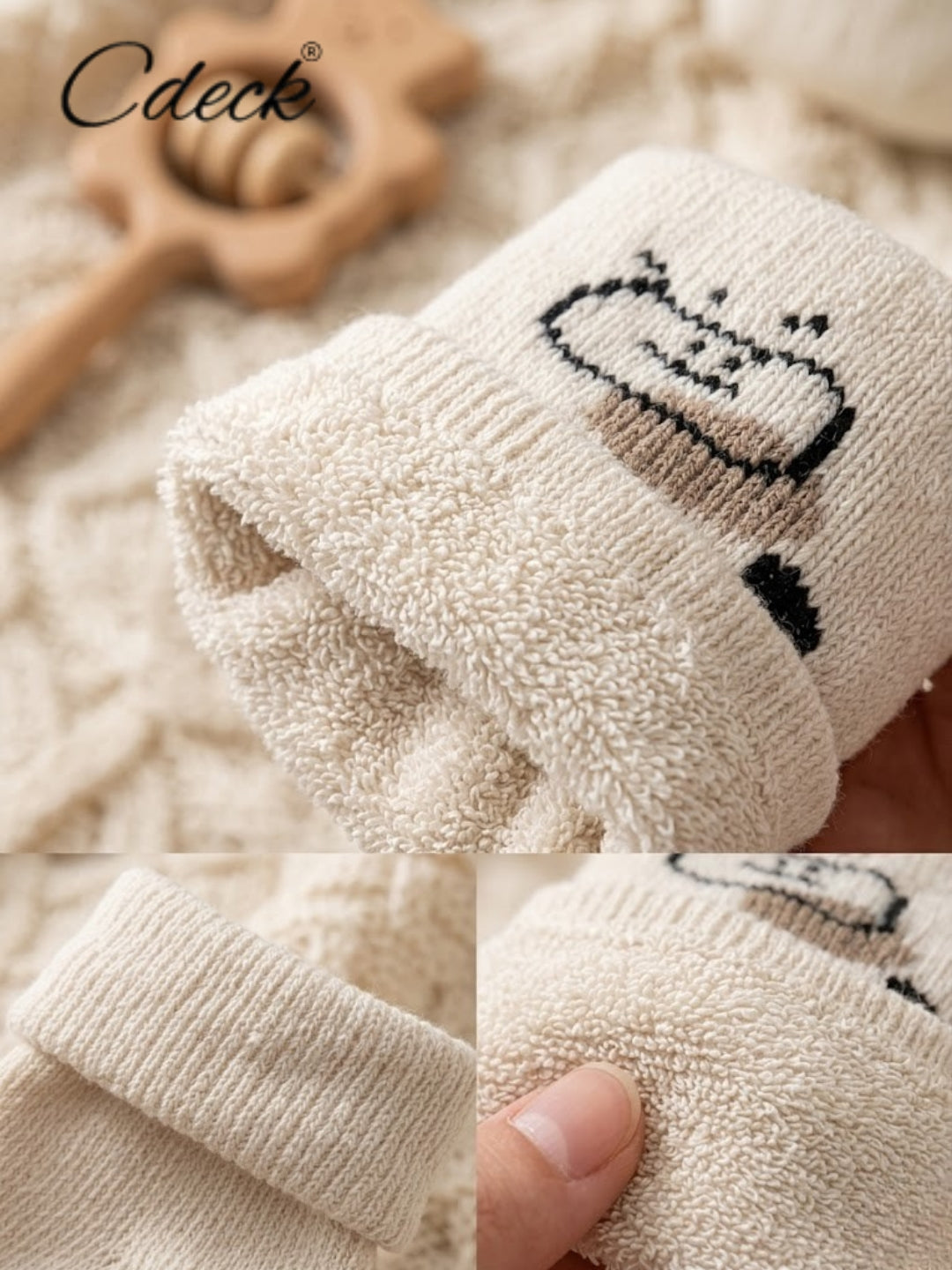 Cdeck Baby Kids Towel Cotton Socks | Soft, Comfortable & Absorbent | 0–12 Months