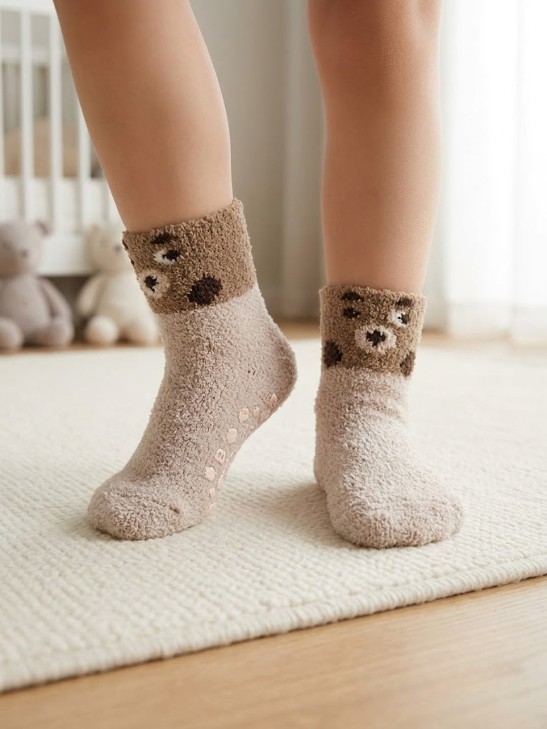 Cdeck Kids Winter Woolen Socks for Baby Boys & Girls | Soft Fuzzy Warm Socks with Anti-Skid Sole | 0–4 Years | Pack of 3