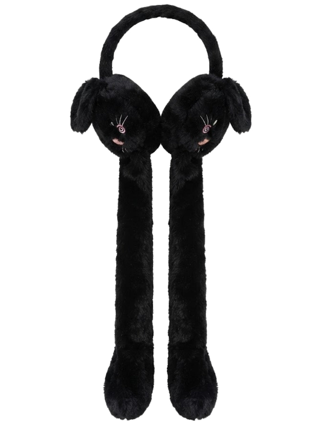 Cdeck Velvet Bunny Earmuffs for Girls & Women, Soft Warm Winter Earmuffs with Long Hanging Ear Covers, Free Size