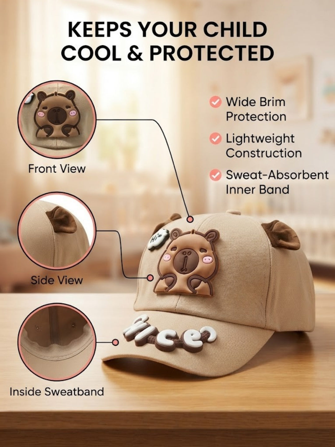Cdeck Kids Cotton Cap for Boys & Girls