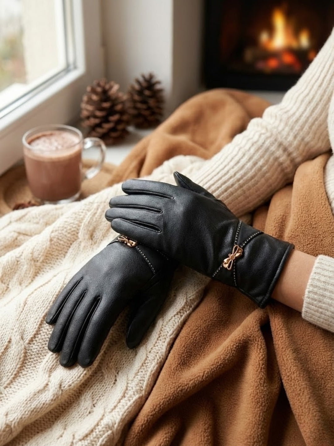 Cdeck Women Woolen Winter Gloves | Soft, Warm & Comfortable for Winter Wear
