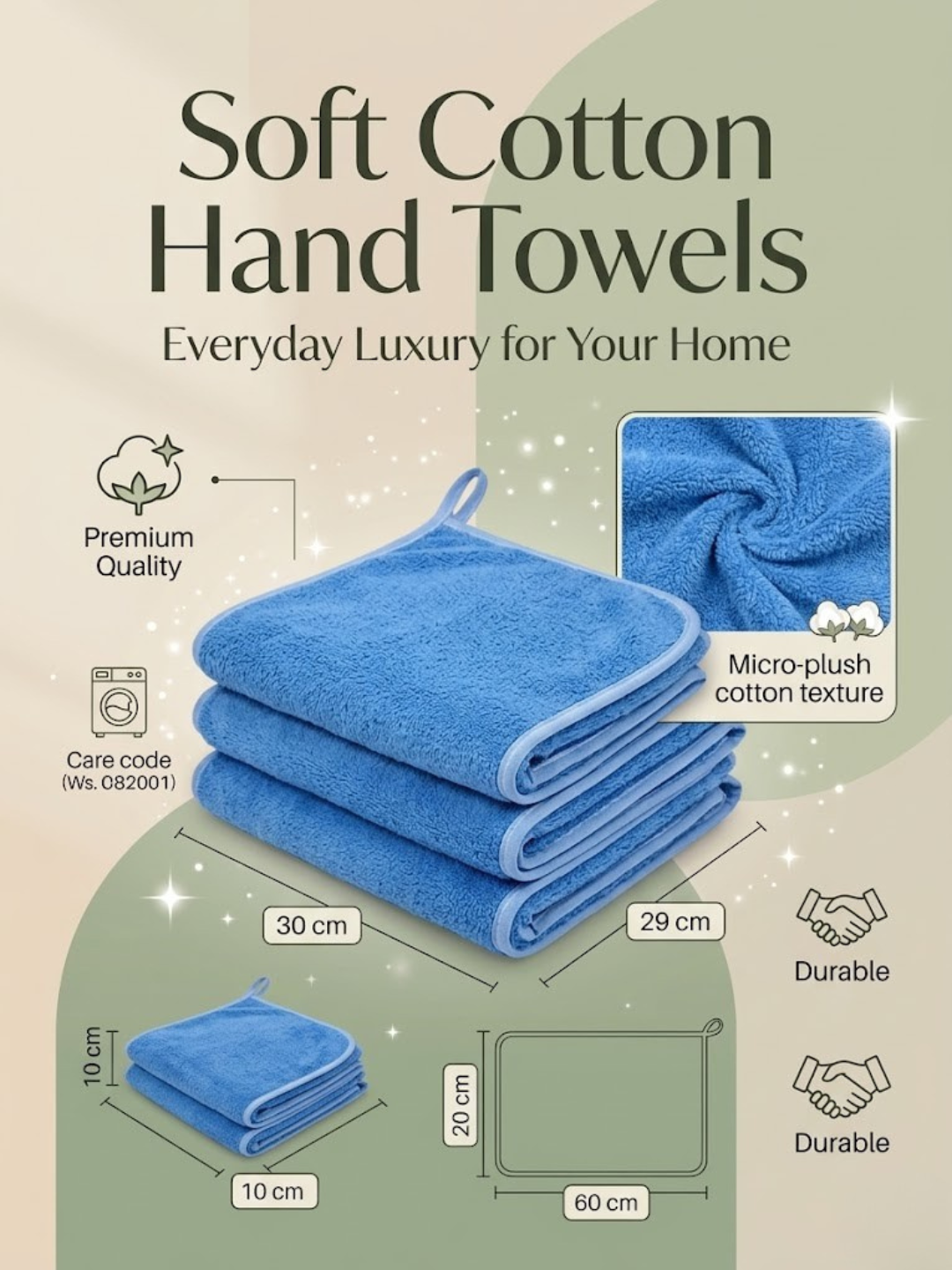 Cdeck Premium Cotton Hand Towel | Soft, Absorbent & Comfortable Everyday Use