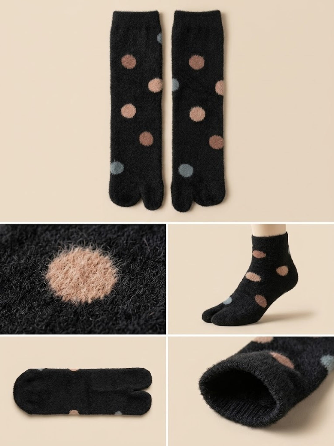 Cdeck Premium Warm Socks for Adult Women | Soft Cozy Rabbit Hair Wool Winter Socks for Everyday Wear | Black