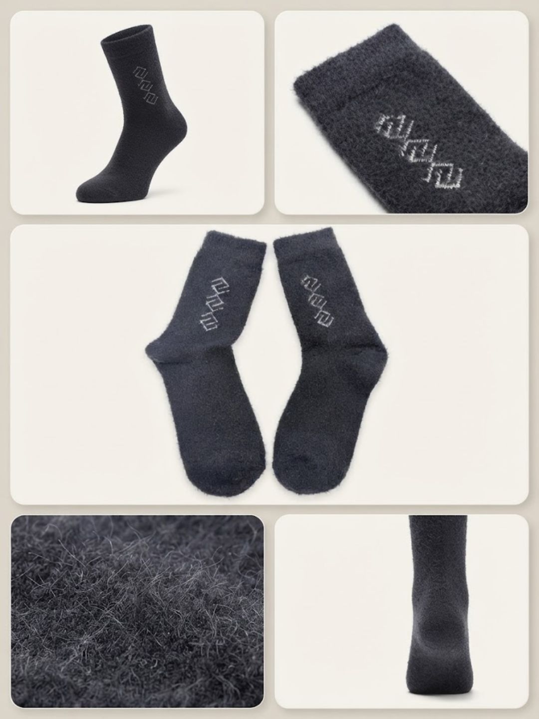 Cdeck Men’s Hair Wool Socks | Soft & Warm Winter Socks | Dark Grey | Single Pair