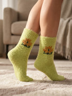 Cdeck Women’s Soft & Warm Fuzzy Winter Socks with Cute Design | Cozy Comfortable Socks | Free Size | Lime Green