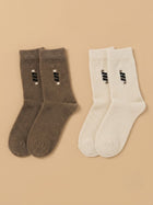 Cdeck Men’s Premium Hair Wool Winter Socks |Soft, Fuzzy, Warm & Comfortable | Brown & White | Free Size