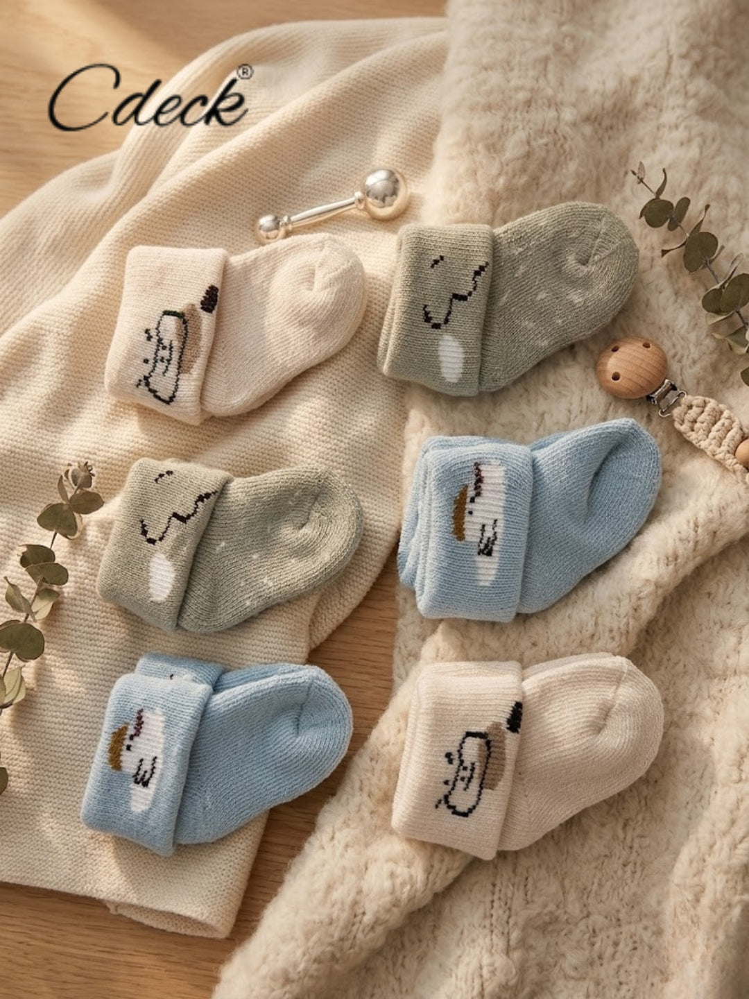 Cdeck Baby Kids Towel Cotton Socks | Soft, Comfortable & Absorbent | 0–12 Months