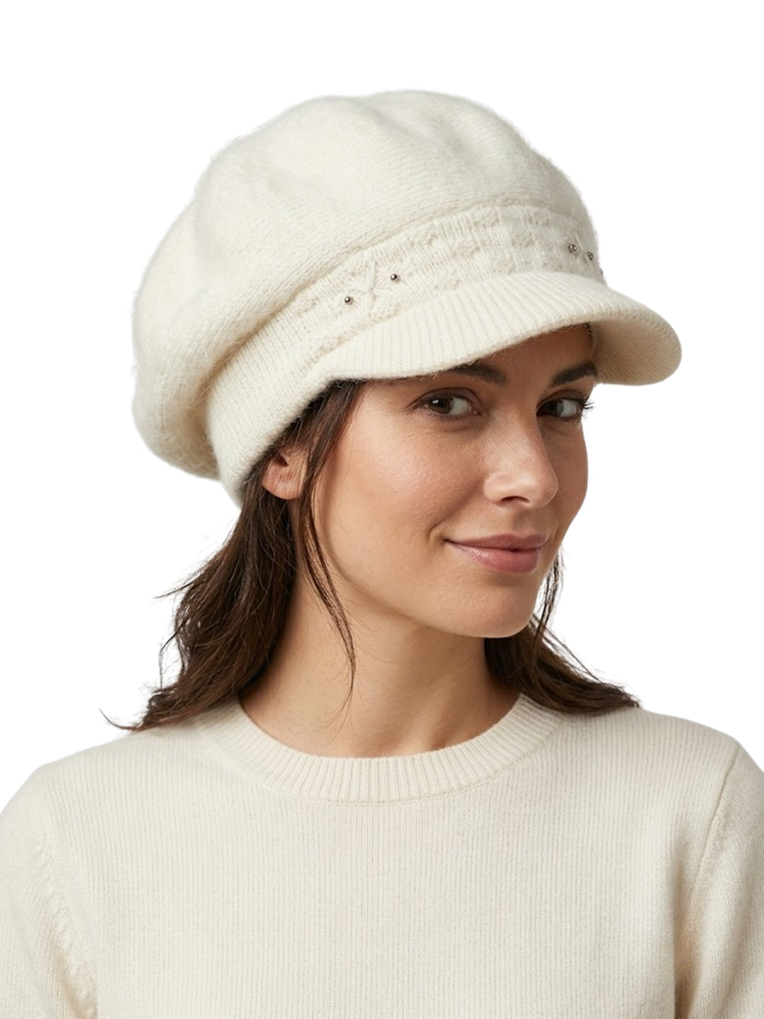 Cdeck Women Woolen Cap | Soft Knitted Winter Beanie for Women | Warm & Stylish Winter Wear | Free Size | Cream