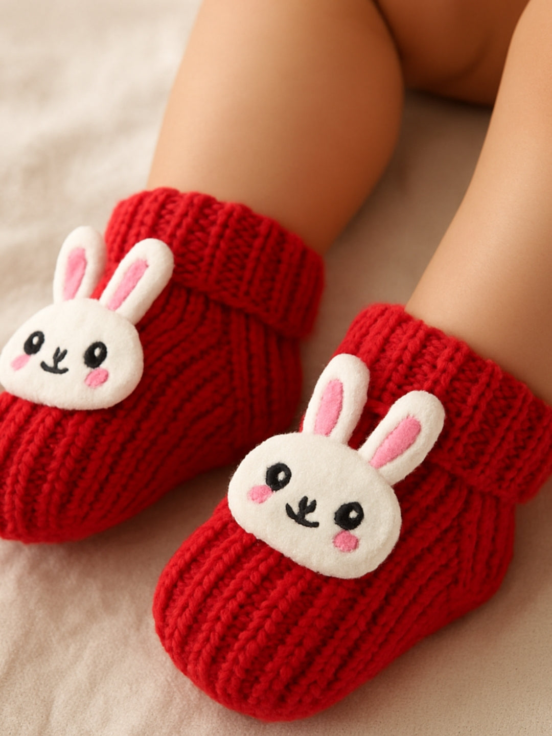 Cdeck Hand Knitted Baby Woolen Booties | Soft, Warm & Comfortable Newborn Footwear | 0–12 Months