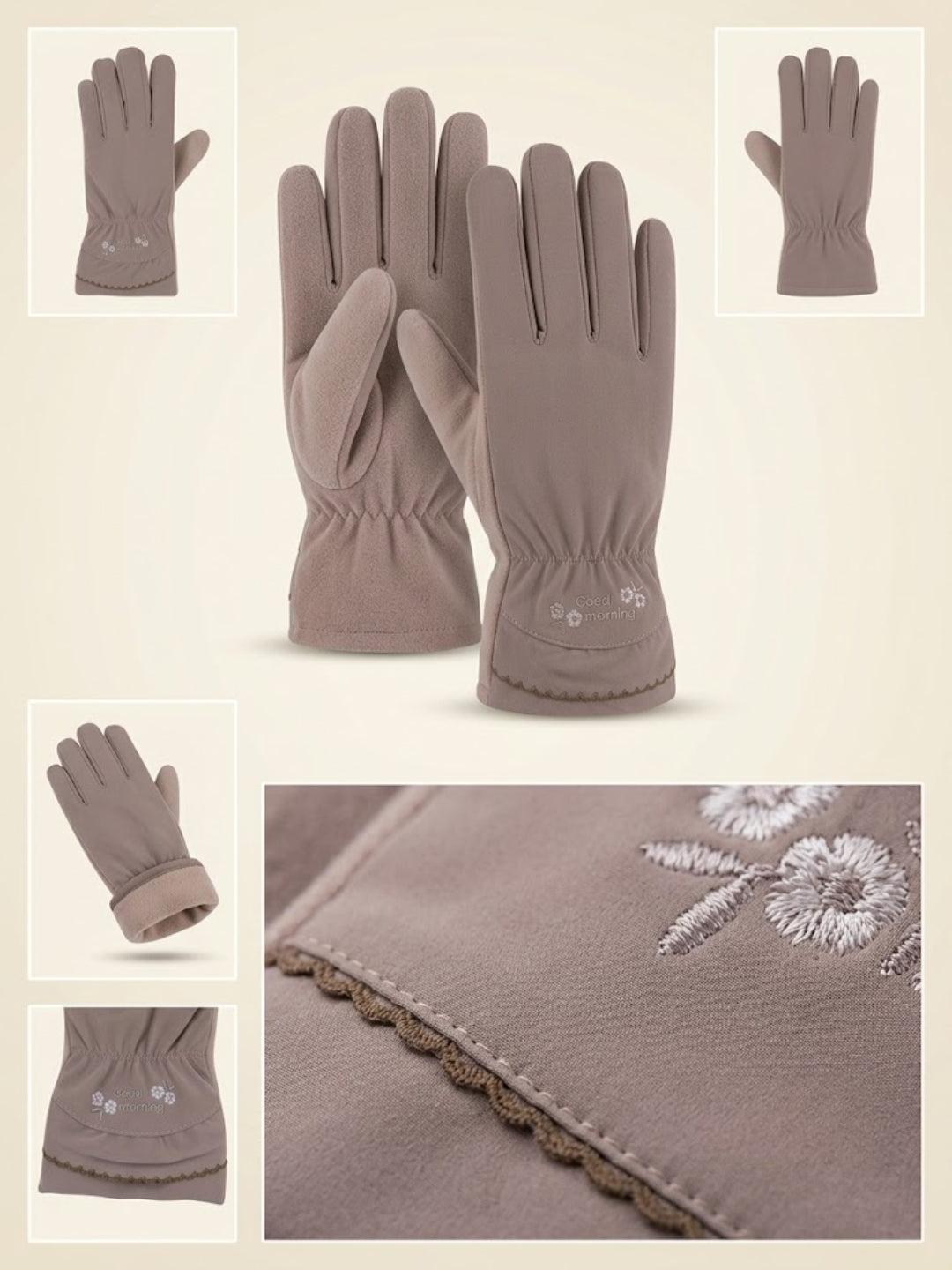 Cdeck Women’s Woolen Gloves | Warm Winter Gloves | Touchscreen Friendly | Free Size | Brown