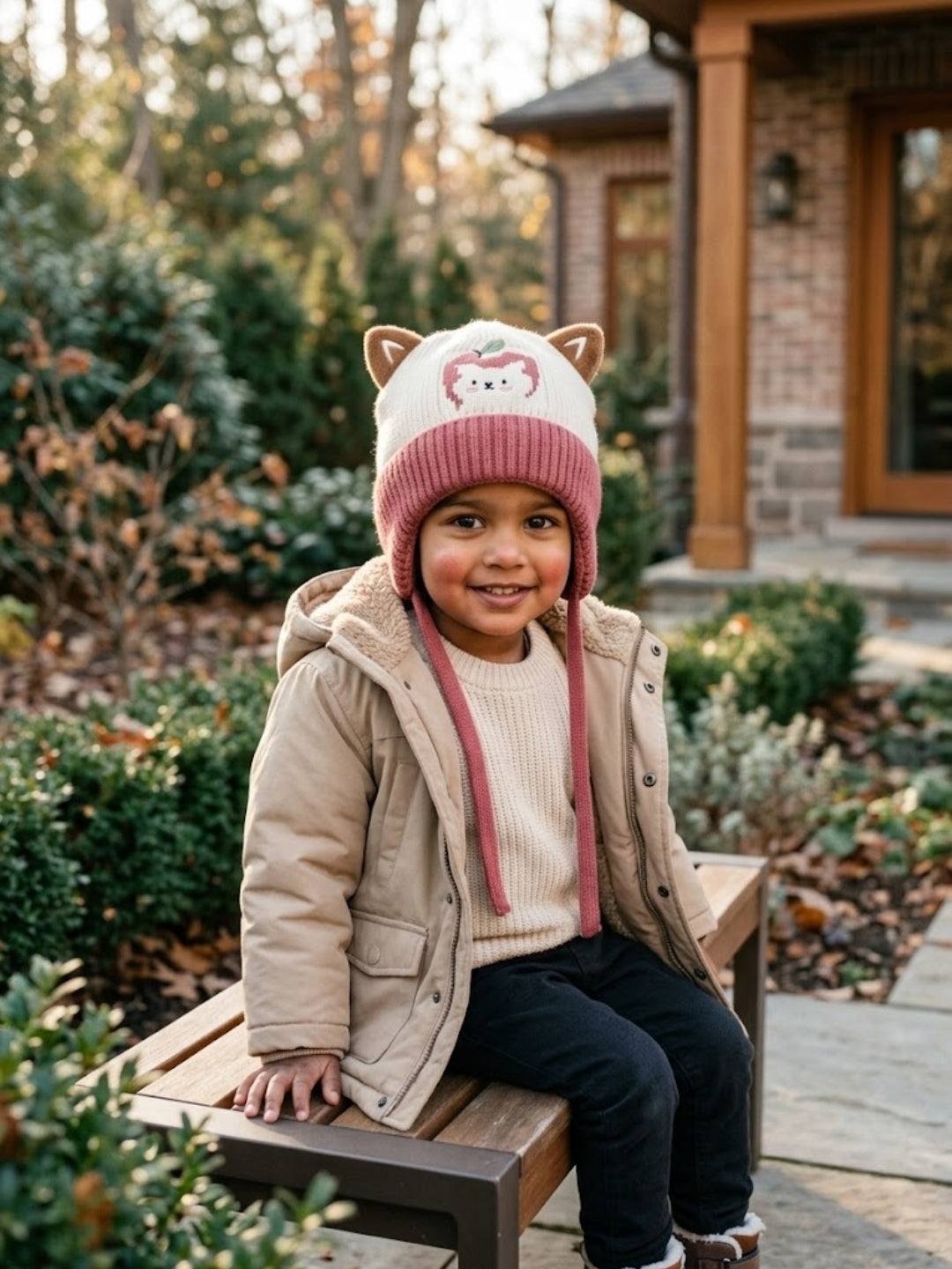 Cdeck Kids Woolen Winter Cap for Boys & Girls | Warm & Comfortable Winter Wear | 2–4 Years | Red