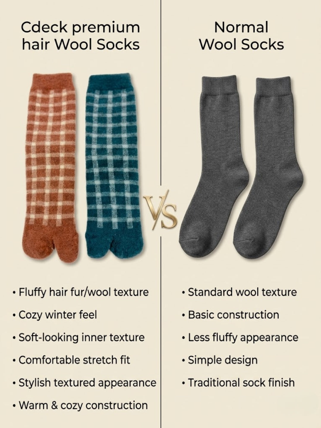 Cdeck Women’s Premium Soft Fuzzy Checkered Warm Winter Socks Combo for Women | Free Size | Brown & green