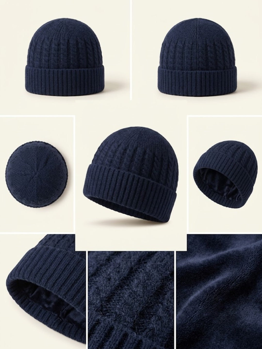 Cdeck Men’s Winter Woolen Cap | Ribbed Knit Beanie | Free Size | Soft & Warm | Blue