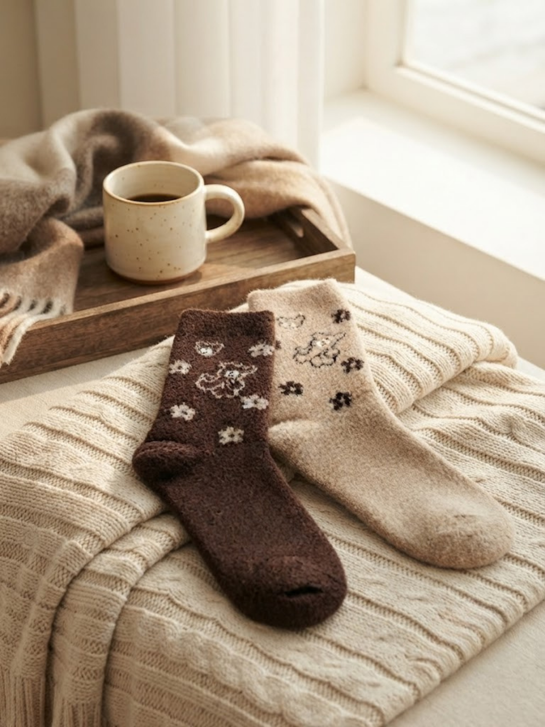 Cdeck Women’s Wool Socks Combo | 2 Pairs Soft, Warm & Cozy Winter Socks
