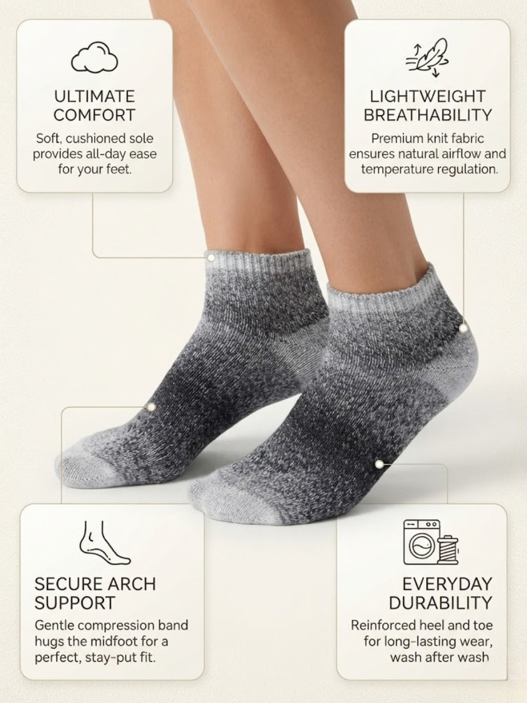 Cdeck Women’s Premium Rabbit Hair Wool Ankle Socks – Soft Warm Cozy Winter Socks