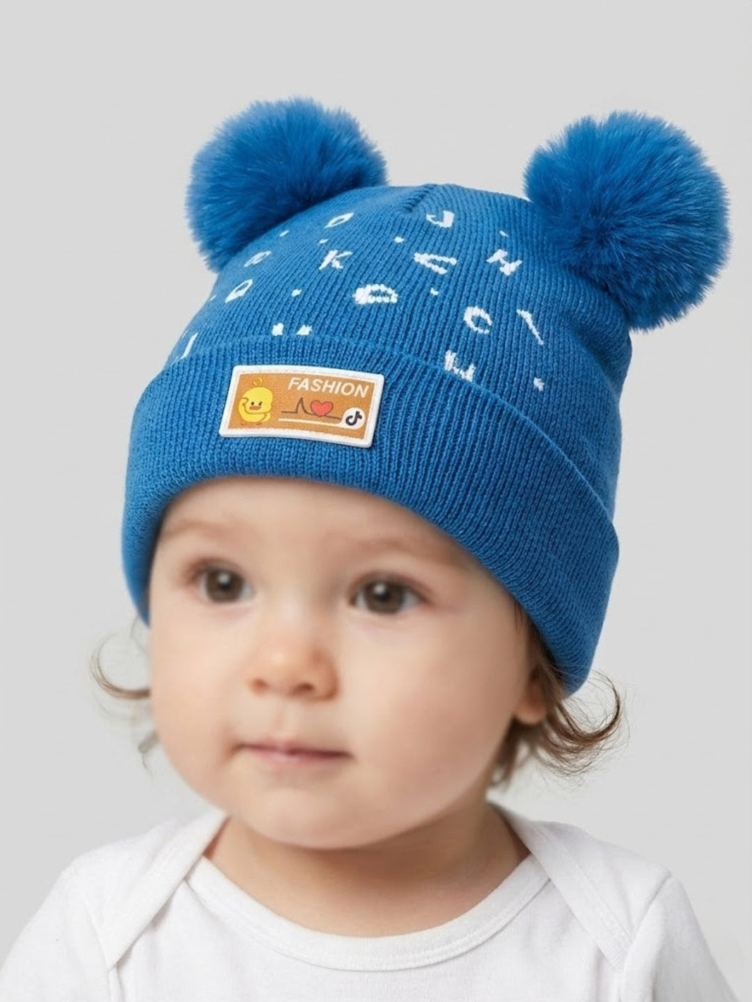 Cdeck Cable Knit Woolen Winter Beanie Cap with Pom Pom | Soft, Warm & Comfortable | 1-3 Years