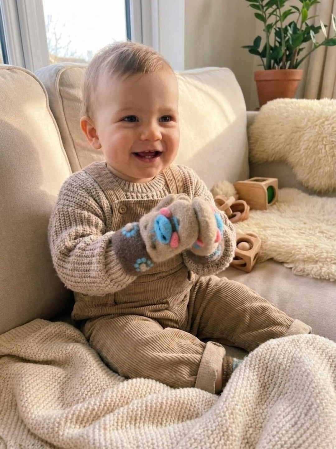Cdeck Baby Woolen Winter Gloves for Boys & Girls | Soft, Warm & Comfortable | 0–12 Months
