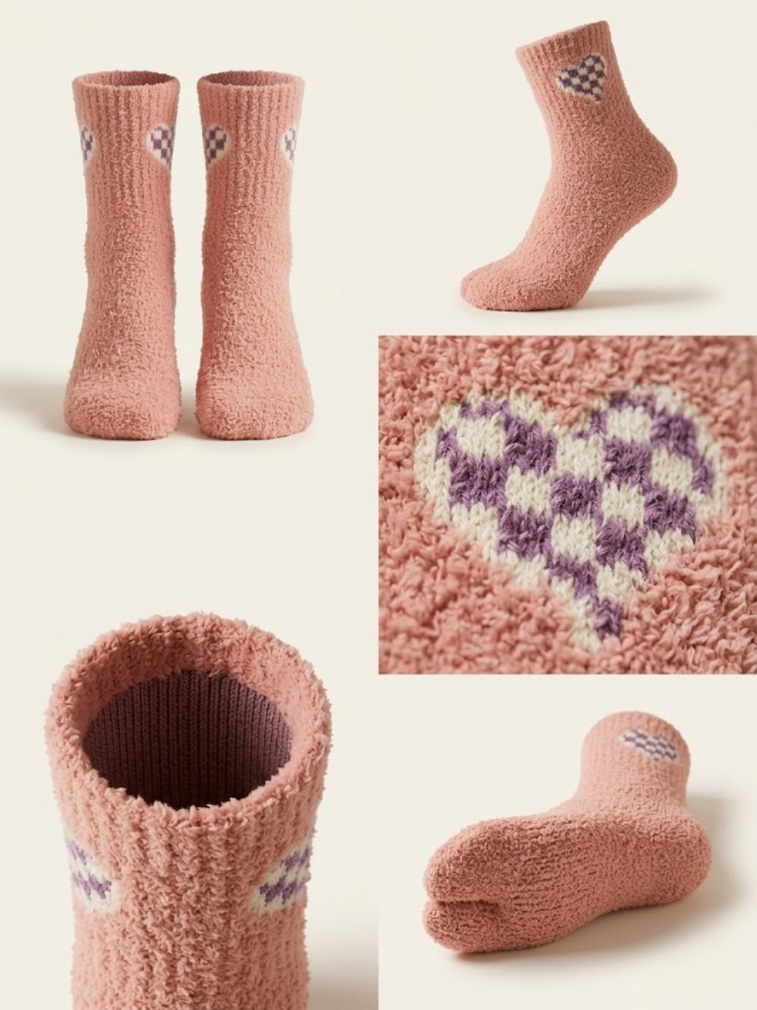 Cdeck Women’s Premium Fuzzy Split-Toe Socks – Cute Bunny Design | Warm Winter Socks | Free Size | Pink