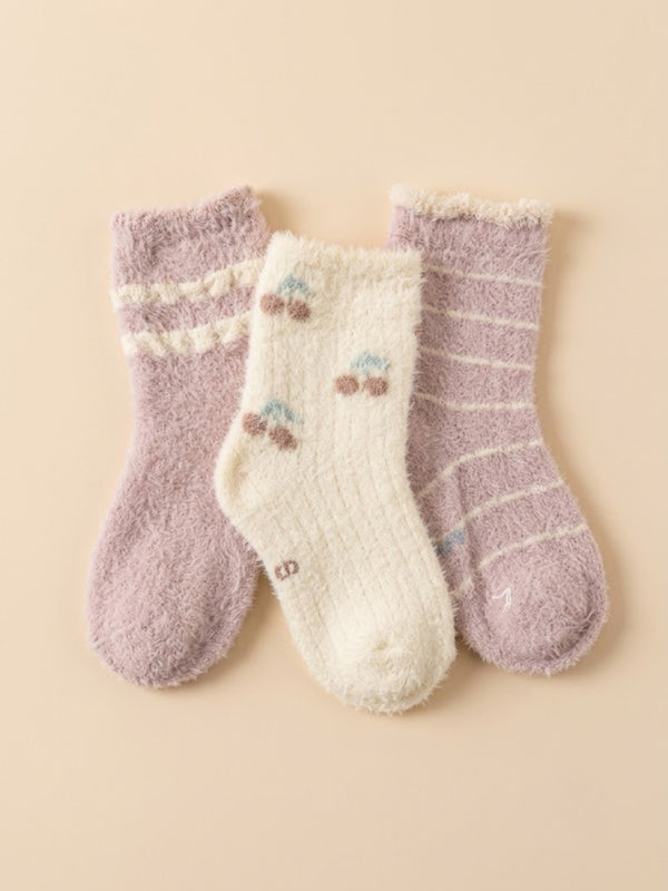Cdeck Kids Winter Woolen Socks for Boys & Girls | Soft Fuzzy Warm Socks with Anti-Skid Sole  | 4–12 Years | Pack of 3