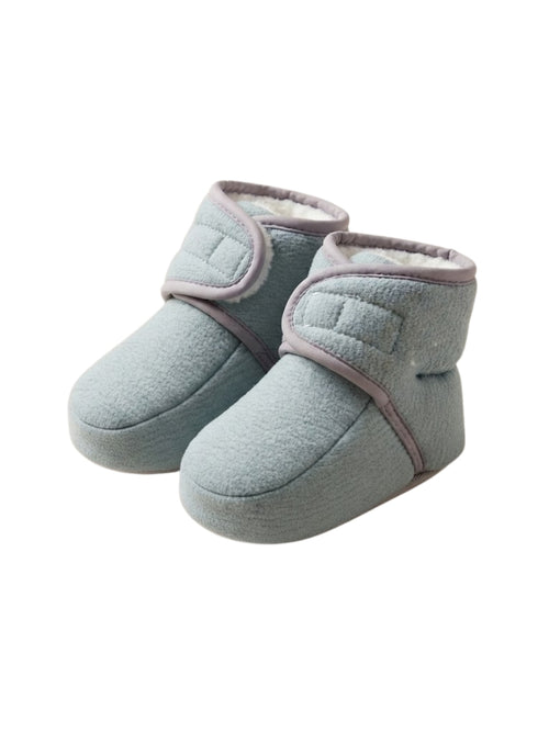 Cdeck Baby Winter Woolen Booties for Boys & Girls, Soft Warm Fleece Ankle Booties with Velcro Strap, 3-9 Months