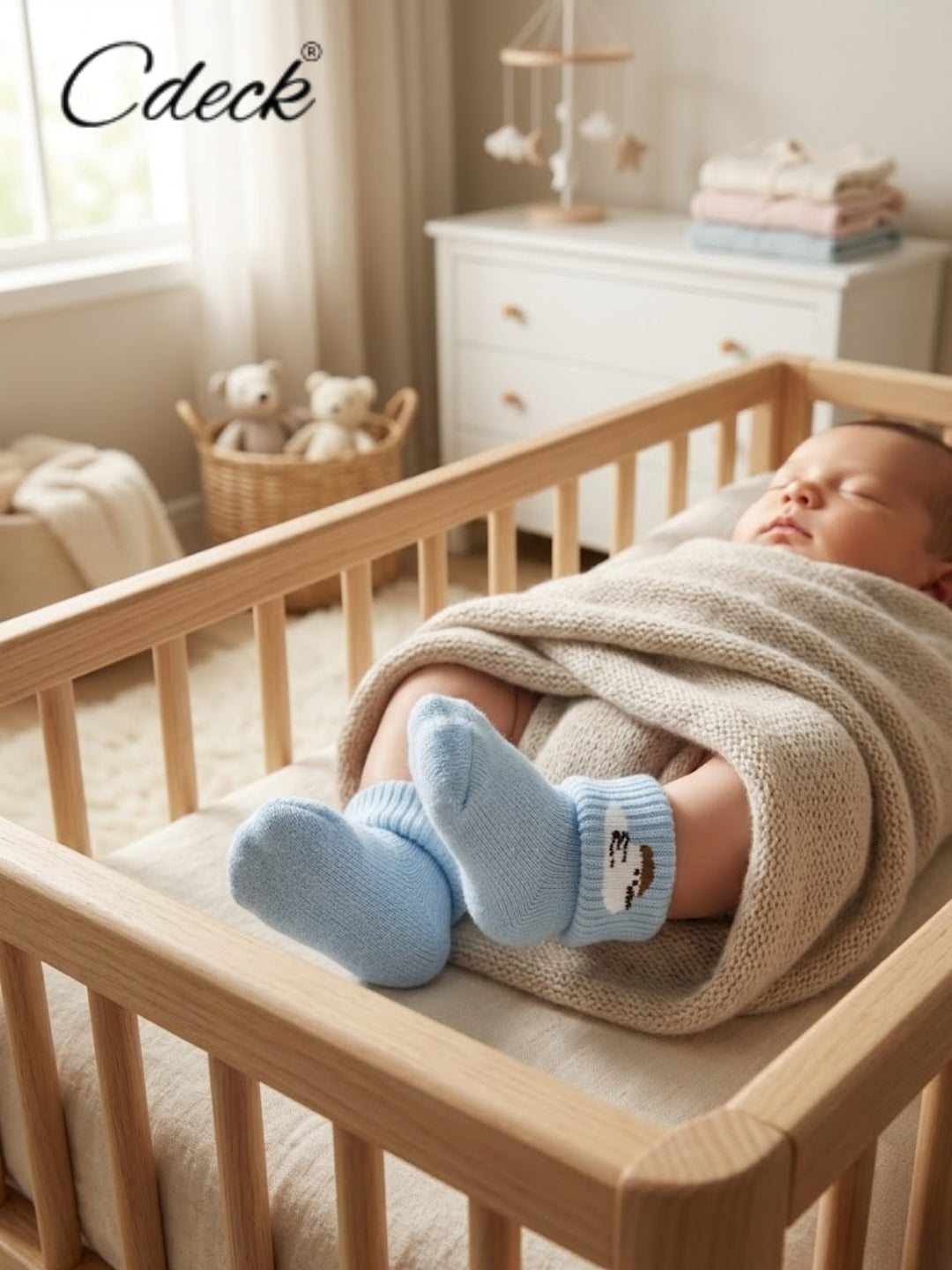 Cdeck Baby Kids Towel Cotton Socks | Soft, Comfortable & Absorbent | 0–12 Months