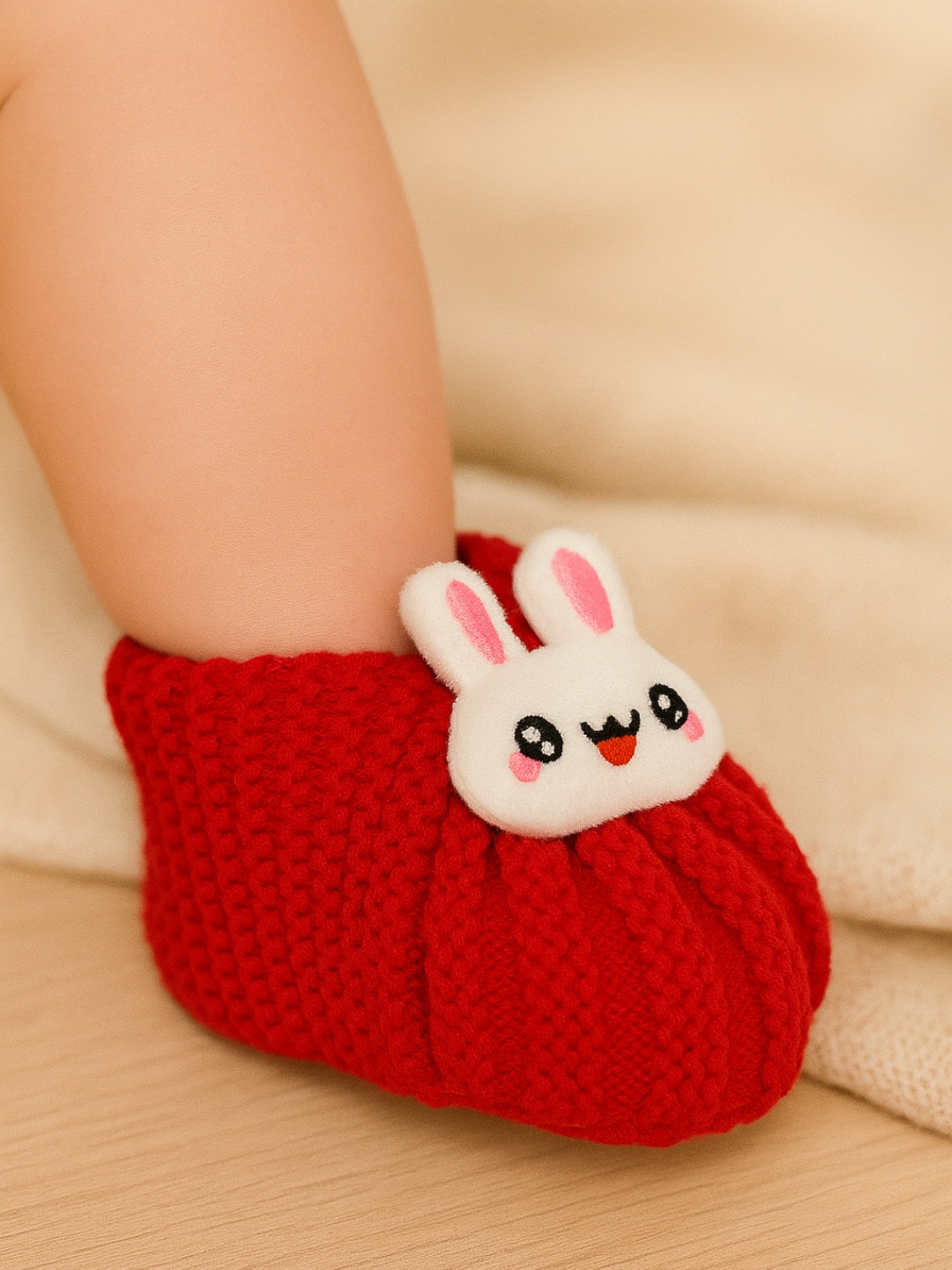 Cdeck Hand Knitted Baby Woolen Booties | Soft, Warm & Comfortable Newborn Footwear | 0–12 Months