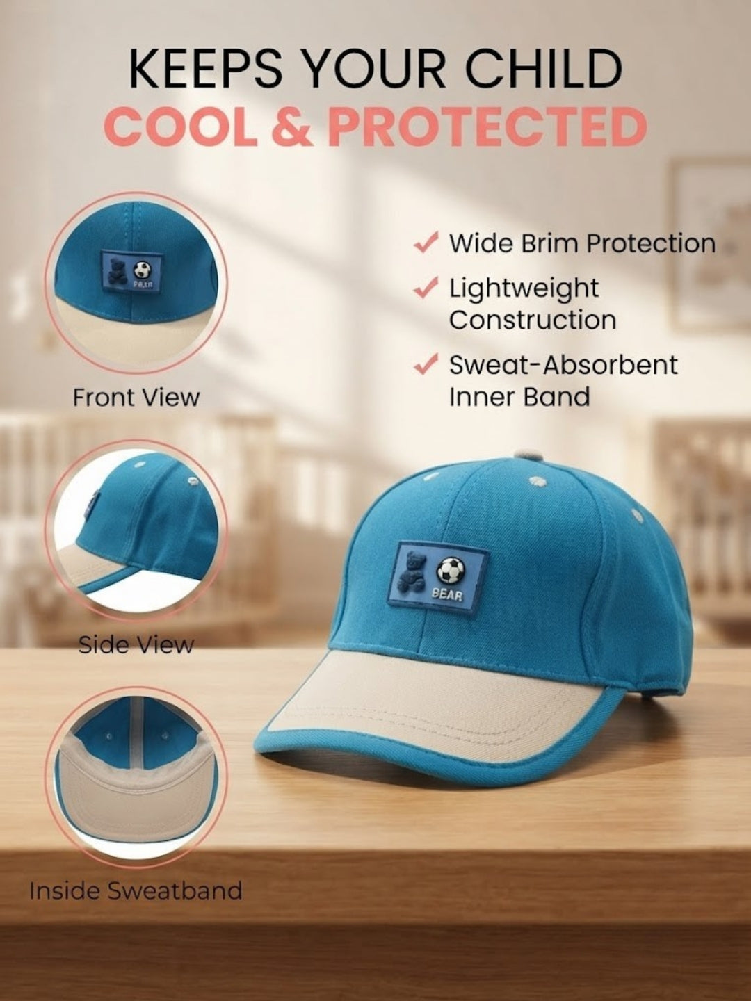Cdeck Kids Cotton Cap for Boys & Girls