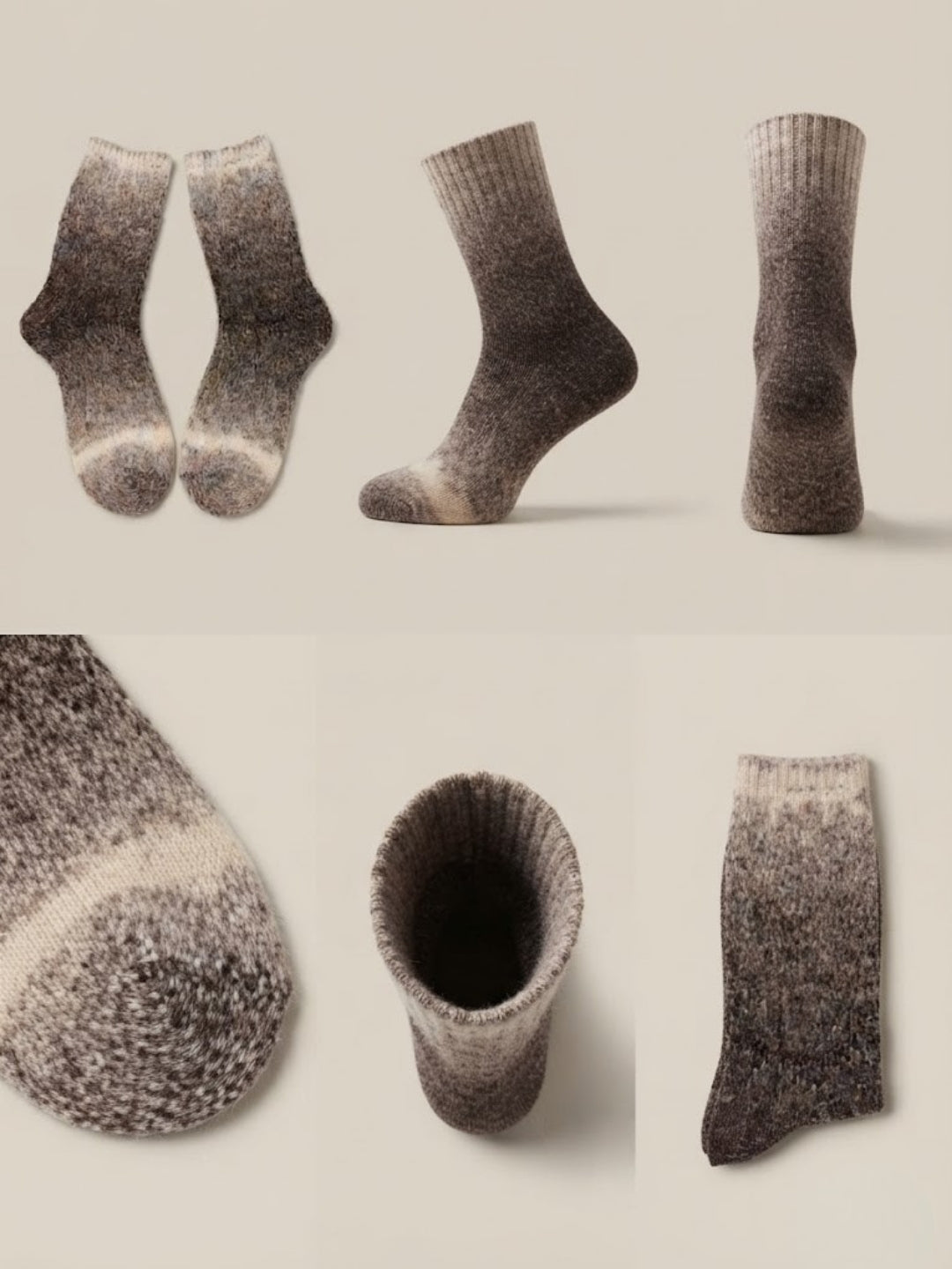 Cdeck Unisex Premium Fuzzy Winter Socks Combo | Soft Warm Plush Socks for Men & Women | Cozy Comfortable Winter Socks | Free Size | Brown & Beige