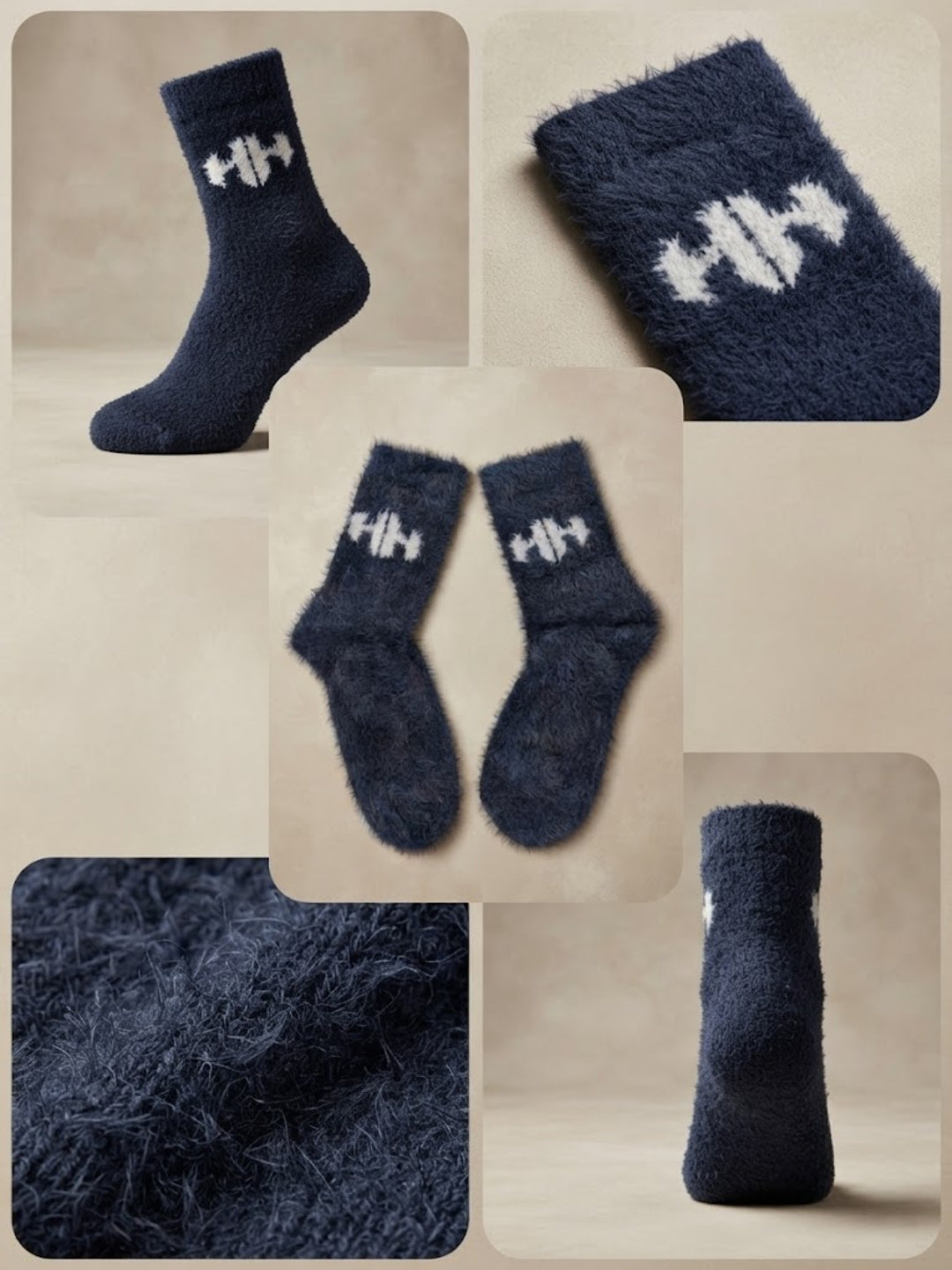 Cdeck Men’s Hair Wool Winter Socks | Single Pair | Soft, Warm, Fuzzy & Stretchable | Comfortable Daily Wear | Navy Blue