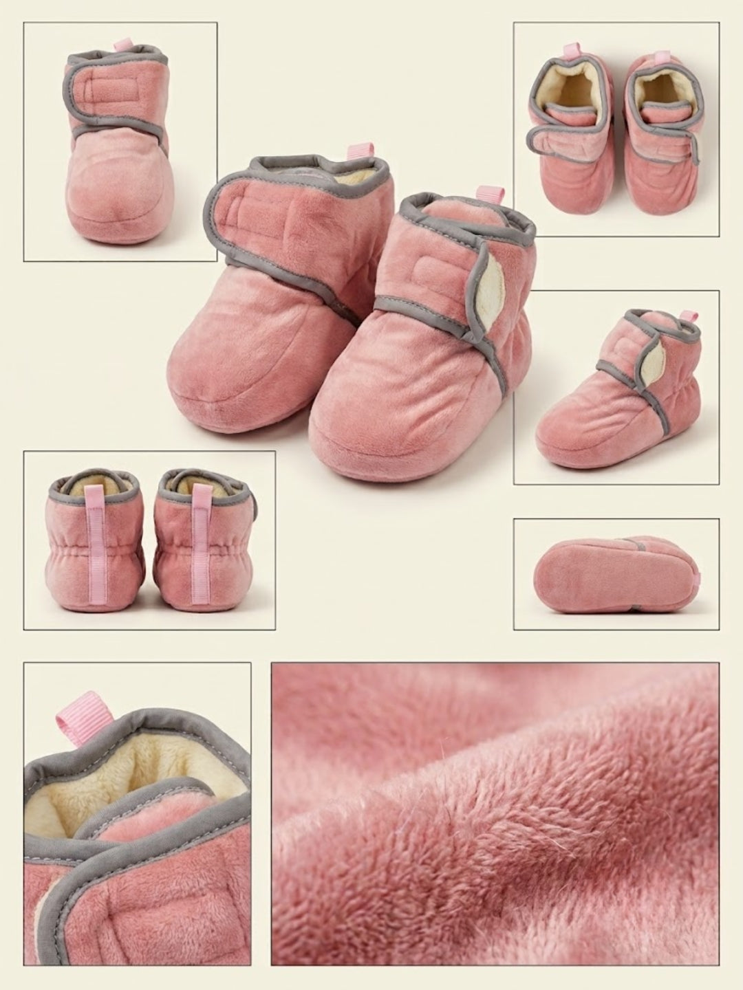 Cdeck Woolen Baby Booties for kids| Soft, Warm & Comfortable Winter Footwear | 3–9 Months | pink