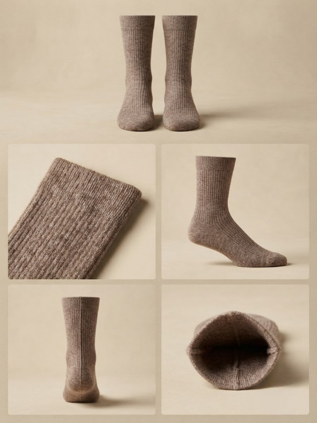 Cdeck Unisex Woolen Socks for Men & Women – Warm Cozy Winter Socks | Soft Ribbed Full Length Socks  |Brown