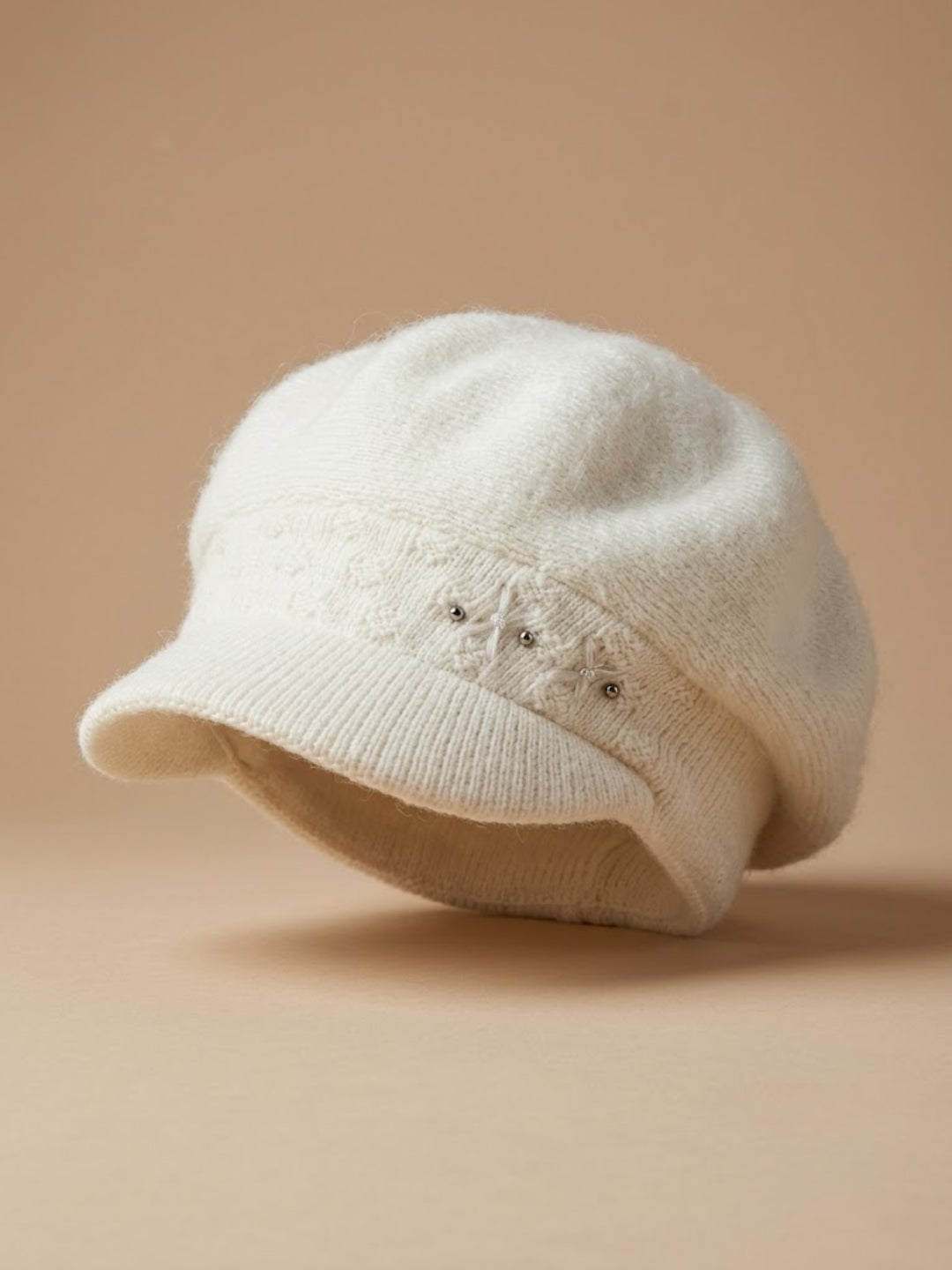 Cdeck Women Woolen Cap | Soft Knitted Winter Beanie for Women | Warm & Stylish Winter Wear | Free Size | Cream