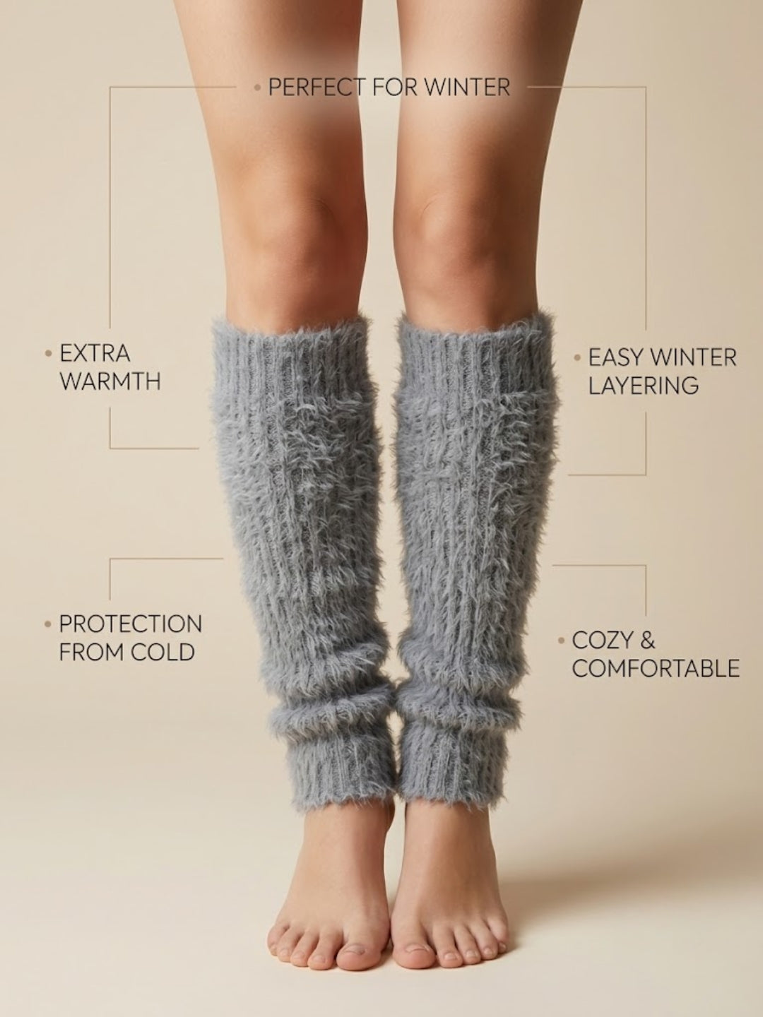 Cdeck Women’s Woolen Leg Warmers for Winter | Soft, Warm & Comfortable Leg Covers for Everyday Wear | Blue