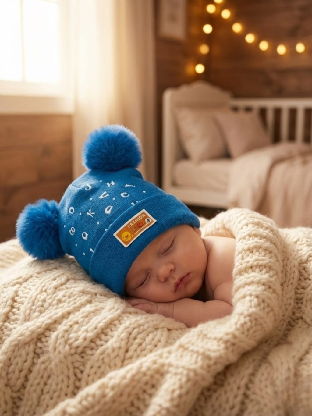 Cdeck Kids Woolen Winter Cap with Double Pom Pom Design