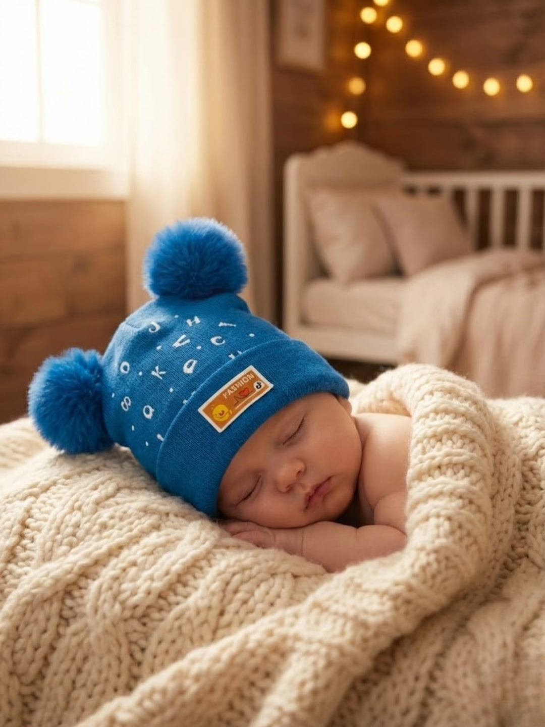 Cdeck Cable Knit Woolen Winter Beanie Cap with Pom Pom | Soft, Warm & Comfortable | 1-3 Years