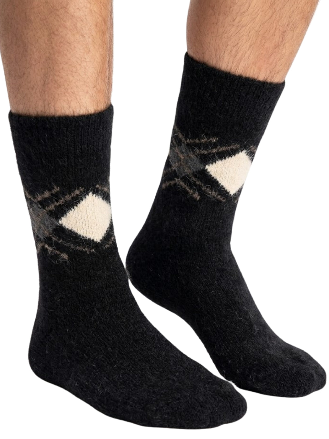 Cdeck Men’s Premium Hair Wool Winter Socks  | Soft, Fuzzy, Warm & Comfortable | Black | Free Size
