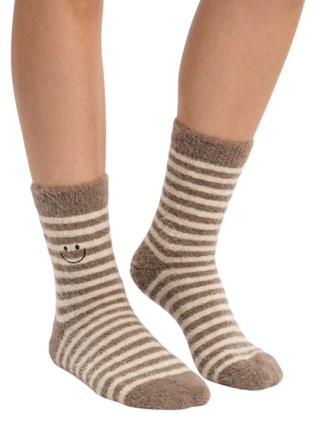 Cdeck Women’s Premium Hair Wool Fuzzy Socks | Soft & Warm Thick Winter Socks | Brown & Cream