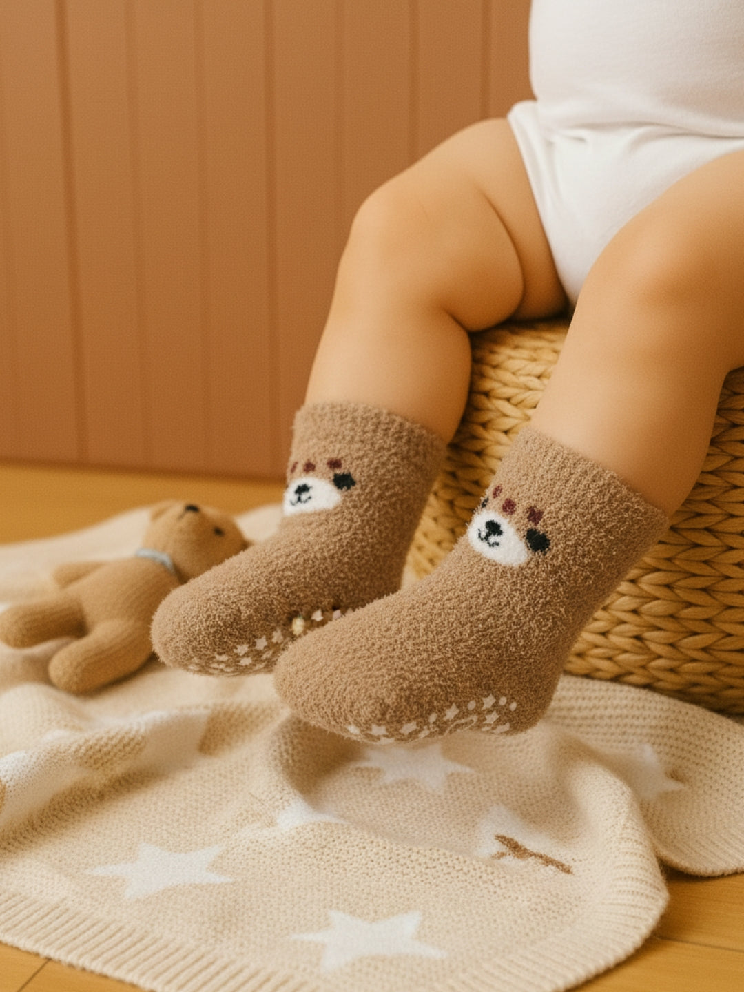 Cdeck Kids Rabbit Wool Anti-Slip Winter Socks | Soft, Warm & Comfortable | 0-4 Years