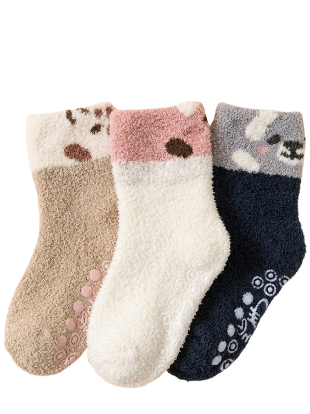 Cdeck Kids Winter Woolen Socks for Baby Boys & Girls | Soft Fuzzy Warm Socks with Anti-Skid Sole  | 0–4 Years | Pack of 3