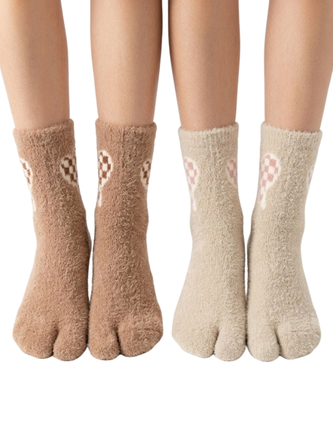 Cdeck Women’s Premium Fuzzy Socks – Cute Bunny Design | Warm Winter Socks | Free Size | Brown & Cream Combo