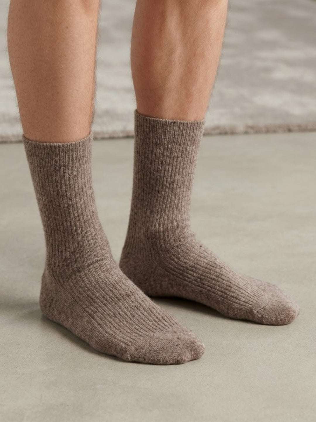 Cdeck Unisex Woolen Socks for Men & Women – Warm Cozy Winter Socks | Soft Ribbed Full Length Socks  |Brown