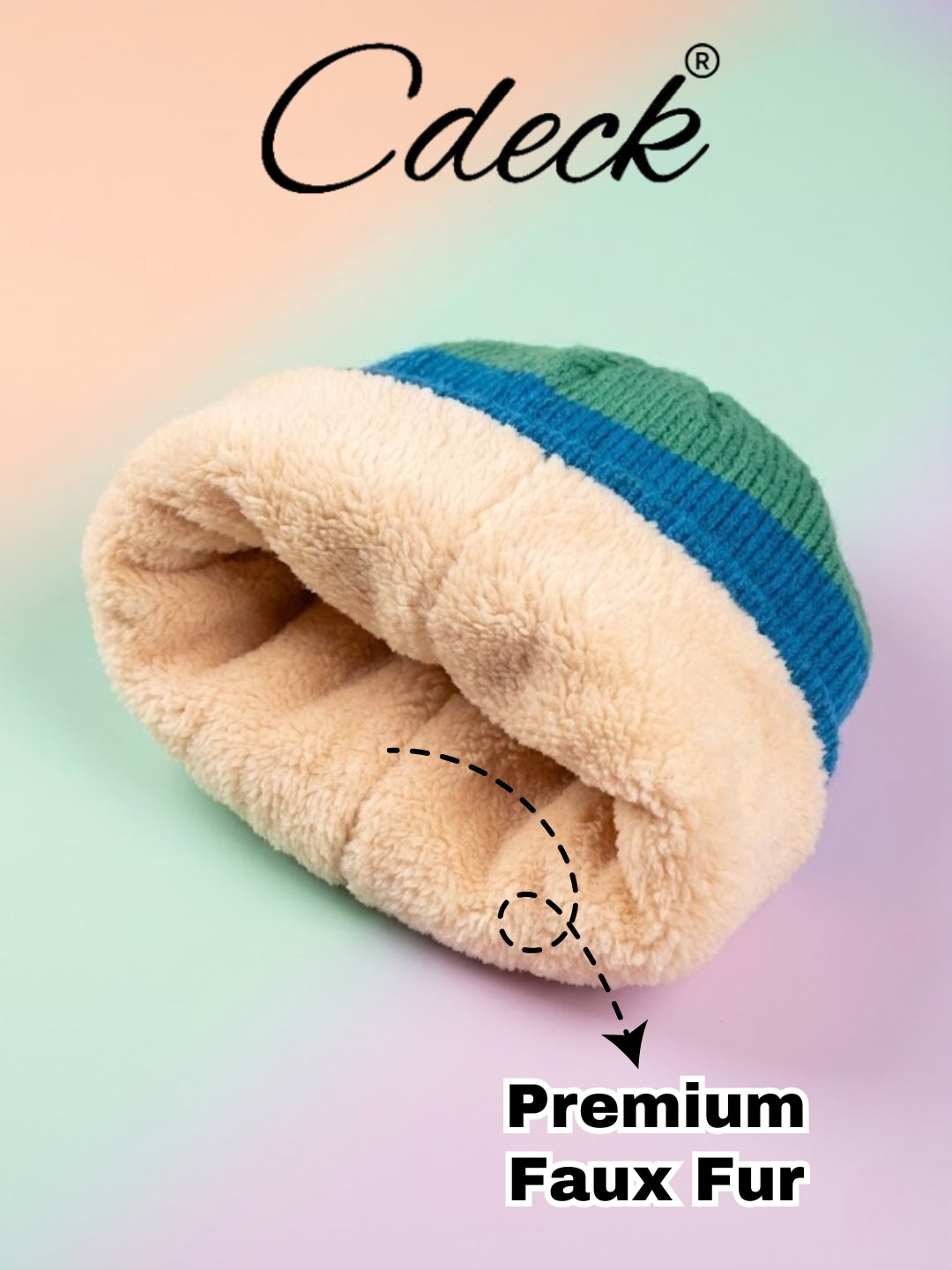 Cdeck Kids Woolen Cap for Boys & Girls | Soft, Warm & Comfortable Winter Wear | 1–2 Years