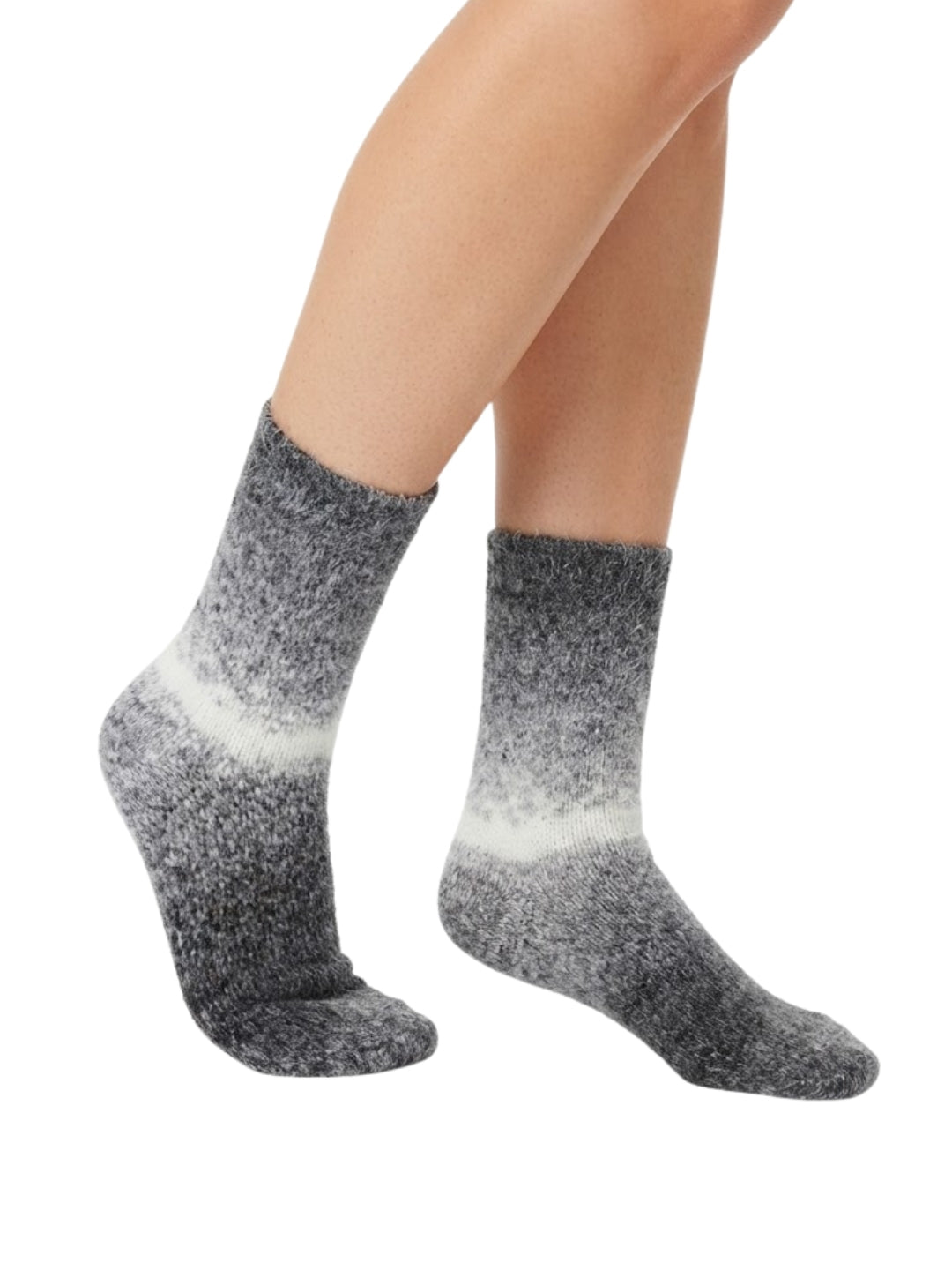 Cdeck Unisex Premium Fuzzy Socks – Extra Soft Warm Cozy Winter Socks for Men & Women | Comfortable Everyday Wear | Free Size | Grey & White